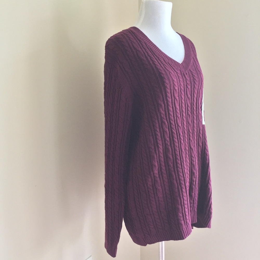 Croft & Barrow NWT Maroon Cotton Knit Sweater